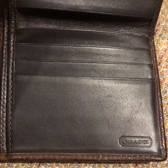 COACH Patchwork Bifold Brown Leather Madras Wallet with Coin Section - Picture 11 of 17